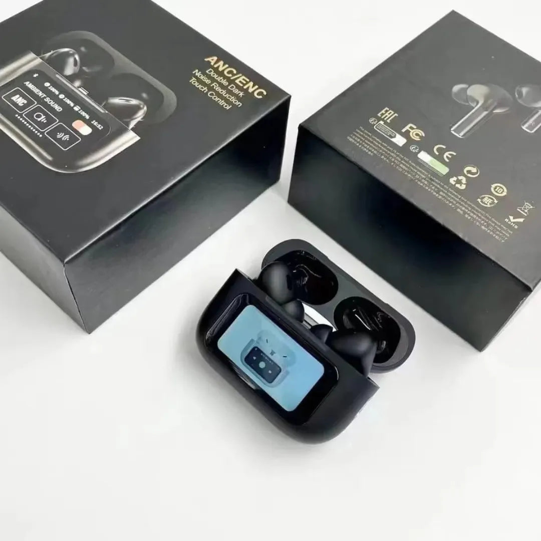 Wireless Bluetooth Earphones with Touch Screen / سماعات أذن لاسلكية تعمل بتقنية البلوتوث مع شاشة لمس
