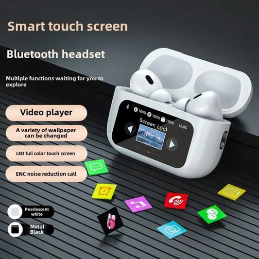 Wireless Bluetooth Earphones with Touch Screen / سماعات أذن لاسلكية تعمل بتقنية البلوتوث مع شاشة لمس